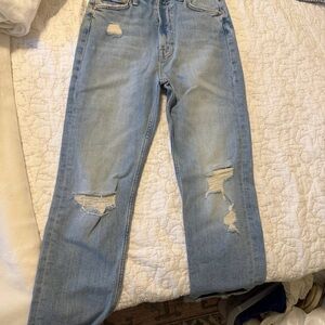 Women’s Light Blue Distressed Jeans